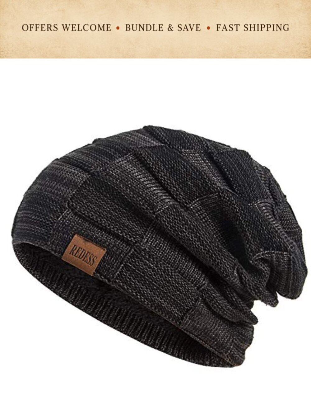 Knit Slouchy Beanie Hat Warm Winter Skull Cap Men Women